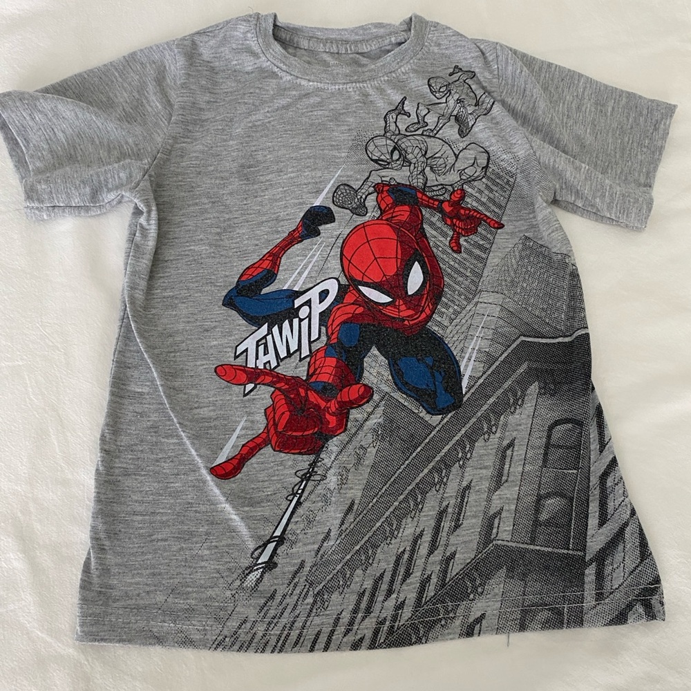 Boys Marvel Gray Spider-Man Logo Tee size 5/6